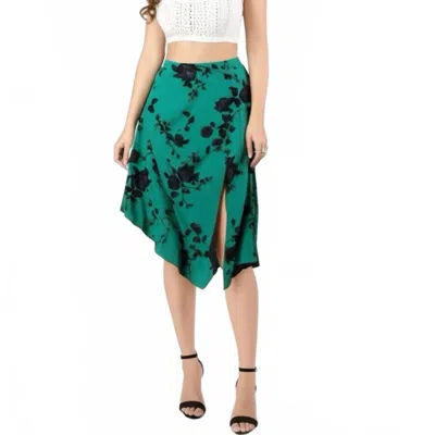 Band Of The Free Etta Floral Midi Skirt In Emerald In Green