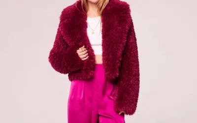 Band Of The Free Faux Fur Jacket In Deep Fuchsia In Brown