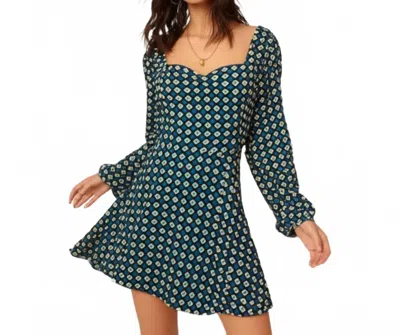 Band Of The Free Genevieve Diamond Mini Dress In Autumn Teal In Green