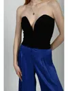 Band Of The Free Idra Deep V Tube Top In Black In Black