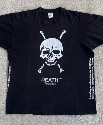 Pre-owned Band Tees 1990s Single Stitch Death Cigarettes Vintage Black Rap Tee