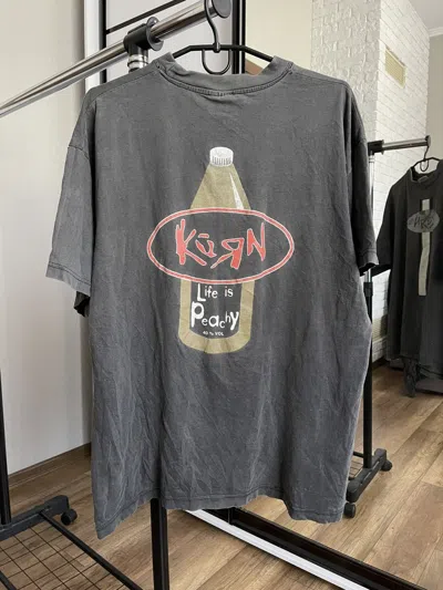Pre-owned Band Tees 1996 Korn Life Is Peachy Vintage T-shirt Tee Rock Band In Black