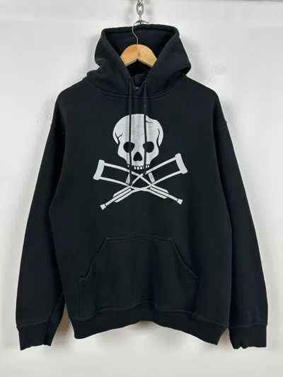 Pre-owned Band Tees 2002 Vintage Jackass The Movie Mtv Distressed Hoodie In Black