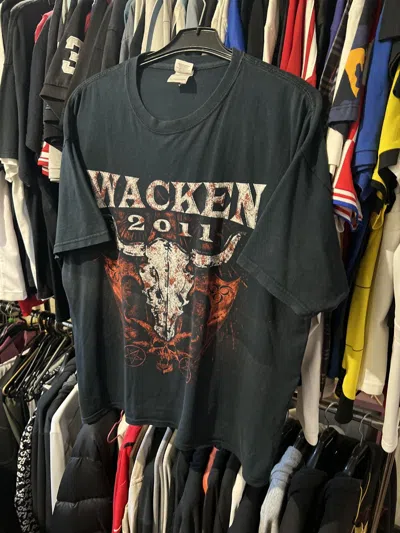 Pre-owned Band Tees 2011 Vintage Wacken Aop Band Tour T Shirt Rock Metal Size Xl In Black