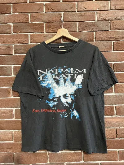 Pre-owned Band Tees 90's Napalm Death Fear Grindcore Metal Band Tee In Black