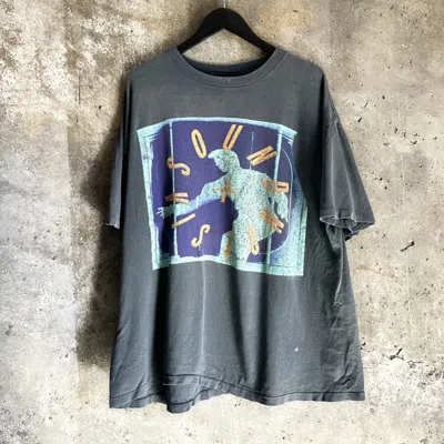 Pre-owned Band Tees 90's Sun Thrashed David Bowie “sound And Vision” T-shirt In Black