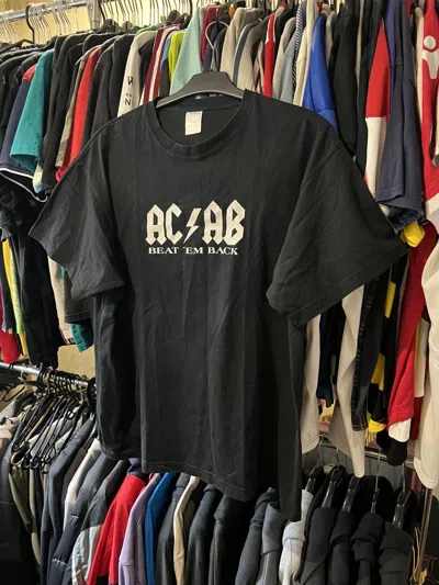 Pre-owned Band Tees Acab Beat ‘em Back Aop Punk Black Logo T Shirt
