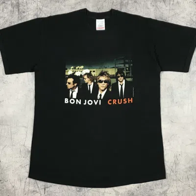 Pre-owned Band Tees Bon Jovi Crush Tour 2000 American New Jersey Vintage Tee In Black