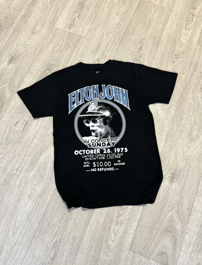 Pre-owned Band Tees Elton John T-shirt In Black