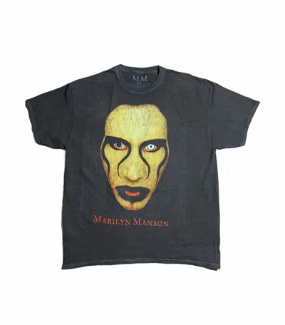 Pre-owned Band Tees Marilyn Manson Big Face Tee Rock Metal Tee In Gray