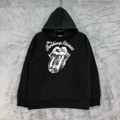 Pre-owned Band Tees The Rolling Stones Big Logo Pullover Hoodies 4440-154 In Black