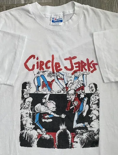 Pre-owned Band Tees Vintage 1980s Circle Jerks Punk Rock Tee In White