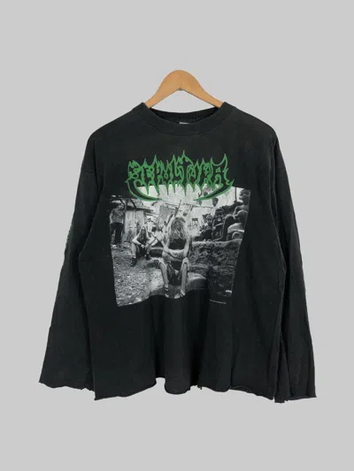 Pre-owned Band Tees Vintage 1992 Sepultura Third World Posse (napalm Death) In Black
