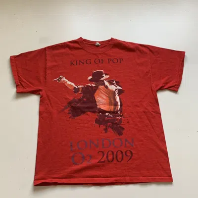 Pre-owned Band Tees Vintage 2000s Michael Jackson Tribute Graphic T Shirt Large In Red