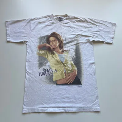 Pre-owned Band Tees Vintage 90's 1998 Shania Twain Tour T Shirt Large Art In White