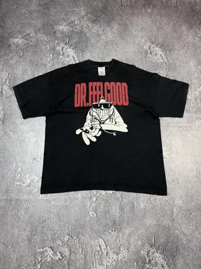 Pre-owned Band Tees Vintage 90's Dr.feelgood Black Rock Band Tee