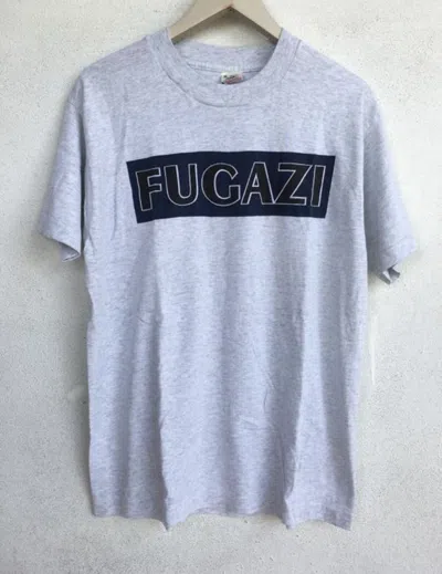 Pre-owned Band Tees Vintage 90's Fugazi Punk Band Promo T Shirt In Gray