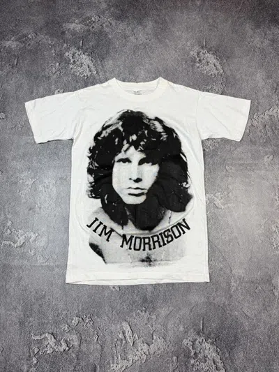 Pre-owned Band Tees Vintage 90's Jim Morrison The Doors White Single Stich Tee