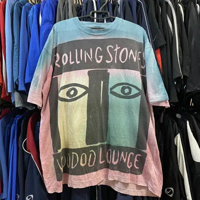 Pre-owned Band Tees Vintage 90's The Rilling Stones Face Tour Language Band Tee In Multi