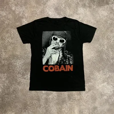 Pre-owned Band Tees Vintage Kurt Cobain Face Nirvana Band Ter Promo Cigarette In Black