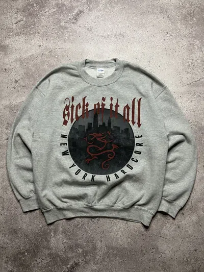 Pre-owned Band Tees Vintage Sick Of It All New York Hardcore Sweatshirt In Gray