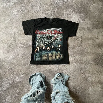 Pre-owned Band Tees Vintage Y2k Children Blood Face Dead Skulls Tour Horror Tee In Black