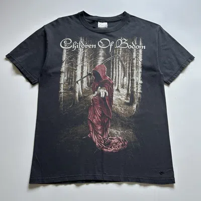 Pre-owned Band Tees Vintage Y2k Children Of Bodom T Shirt Medium Faded Black