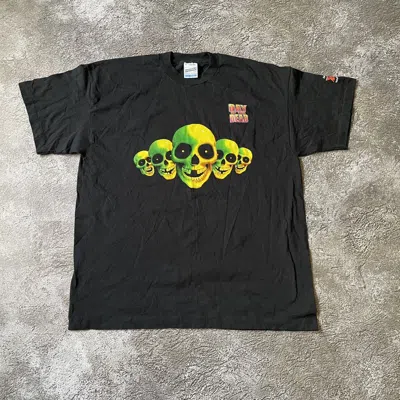 Pre-owned Band Tees Vintage Y2k God Tee Day Dead Skulls Dead Face Xl In Black