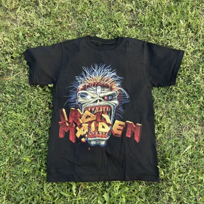 Pre-owned Band Tees Vintage Y2k Iron Maiden Horror Print Band Rock Streetwear In Black
