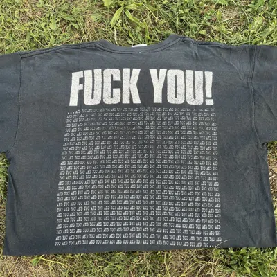 Pre-owned Band Tees Vintage Y2k The Bones “fck You” Print Band Rock Streetwear In Black