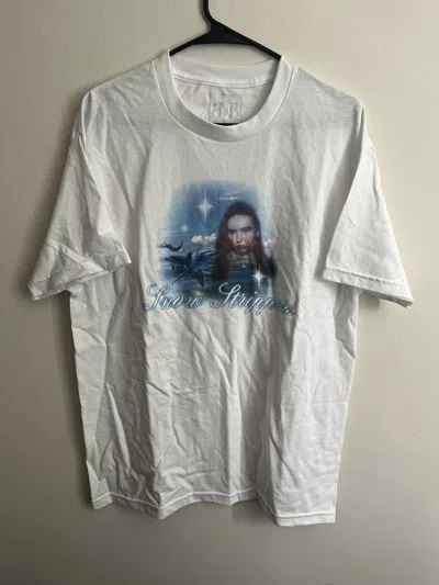 Pre-owned Band Tees X Drain Gang Snow Strippers Tour Exclusive Tati Dolphin T-shirt | L In White