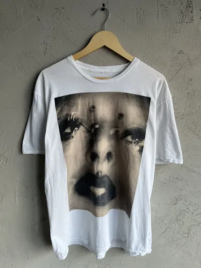 Pre-owned Band Tees X Good Music Merchandise Lady Gaga The Chromatica Ball Tour Tee Big Logo Face In White