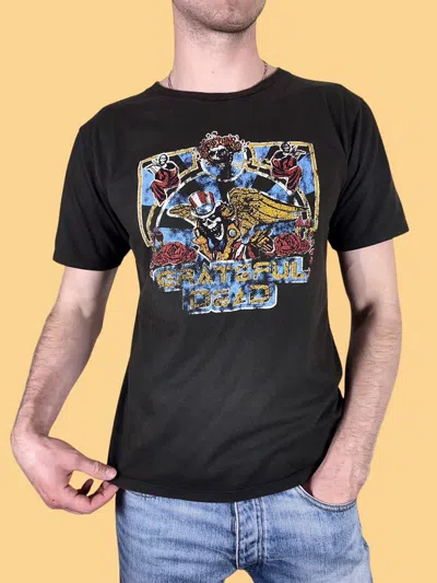 Pre-owned Band Tees X Grateful Dead 90's Vintage Grateful Dead 1981 Tour Promo Rock T-shirt In Vintage Black