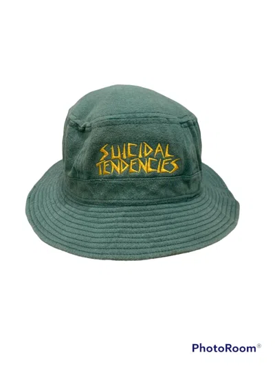 Pre-owned Band Tees X Hat Vintage Suicidal Tendencies Green Army Bucket Hat