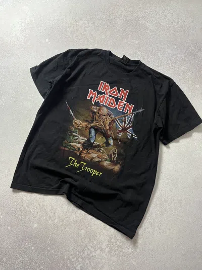 Pre-owned Band Tees X Iron Maiden Vintage Iron Maiden The Trooper Allover Band Tee In Black