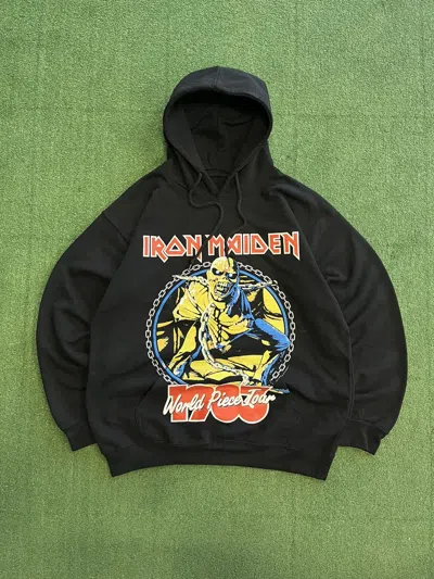 Pre-owned Band Tees X Iron Maiden World Peace Tour Black Hoodie