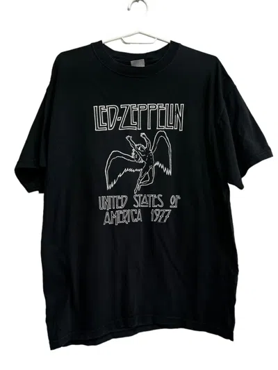 Pre-owned Band Tees X Led Zeppelin 2000 Vintage T-shirt Size L In Black