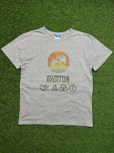 Pre-owned Band Tees X Led Zeppelin Vtg Led Zeppelin Wingman Y2k 00s Graphic Tee In Grey