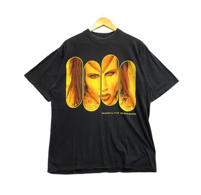 Pre-owned Band Tees X Marilyn Manson Vintage 1999 Marilyn Manson Rock Is Dead Album T-shirts In Black