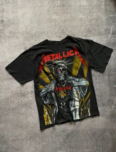 Pre-owned Band Tees X Metallica Crazy Vintage Metallica T-shirt 1999 Tour Merch Size L Y2k In Black