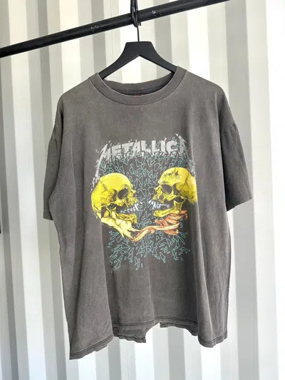 Pre-owned Band Tees X Metallica Perfectly Faded Distressed Metallica Shirt In Black