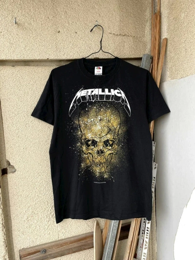 Pre-owned Band Tees X Metallica Vintage Metallica Skull Big Logo Metal Rock Band Tee T-shirt In Black