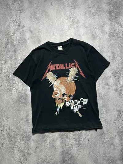 Pre-owned Band Tees X Metallica Vintage Metallica T-shirt 90's Damage Inc Tour Big Logo In Black