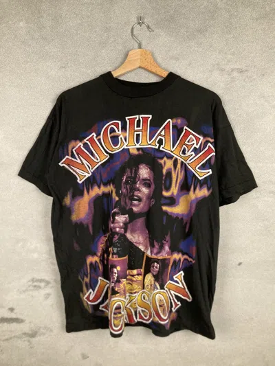Pre-owned Band Tees Vintage Michael Jackson 90's Single Stitch Graphic Tee In Black