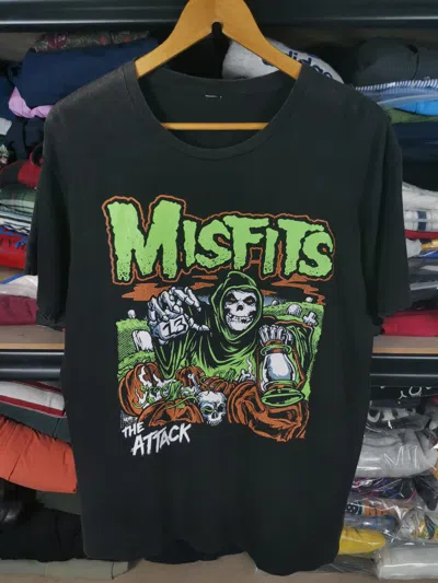 Pre-owned Band Tees X Misfits Vintage Misfits Halloween Tshirt Sun Faded In Black