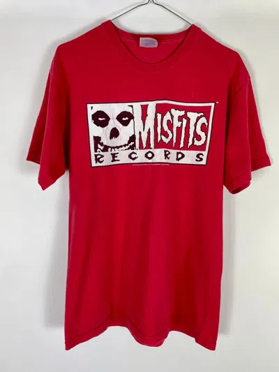 Pre-owned Band Tees X Misfits Y2k Misfits Records Black Flag Dead Kennedys Minor T-shirt In Red
