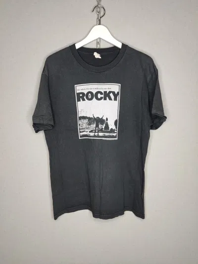 Pre-owned Band Tees X Movie Rocky - Rocky Lll 1976-2005 Vintage T-shirt In Vintage Black