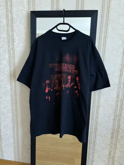 Pre-owned Band Tees X Rage Against The Machine Vintage Baggy Oversized Band Tees Rage Against The Machine In Black