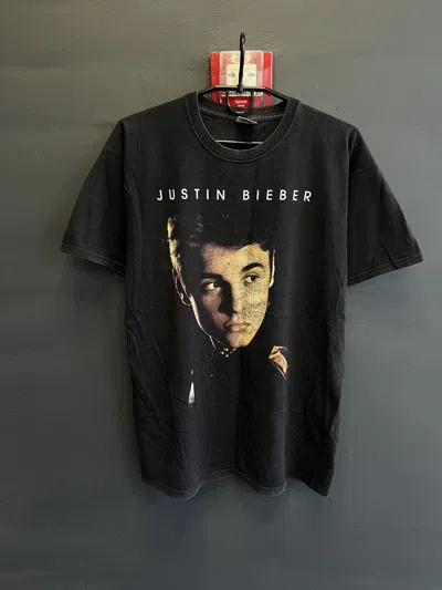 Pre-owned Band Tees X Rap Tees Vintage 2013 Justin Biber Believe Tour Fade Band T Shirt In Black