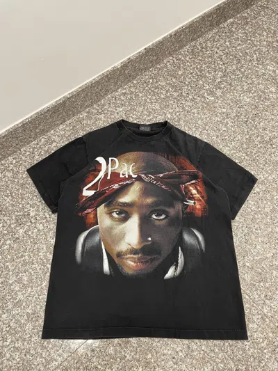 Pre-owned Band Tees X Rap Tees Vintage 90's 2pac Rap T-shirt Hip Hop Crazy In Black